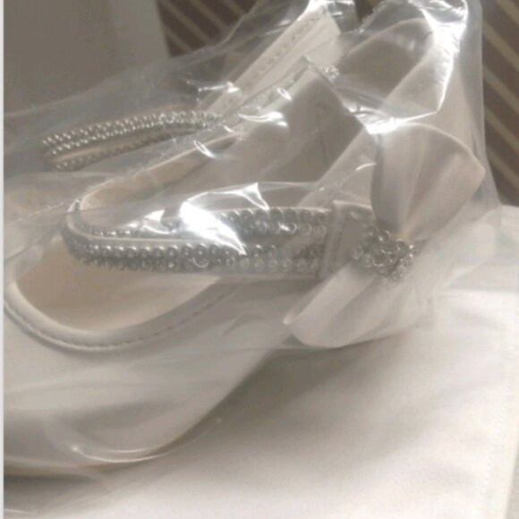 Aisle & Style Girls Bow Wedding Party Dress Princess Shoes Mid Heel Pumps Sz 28 - Picture 12 of 14